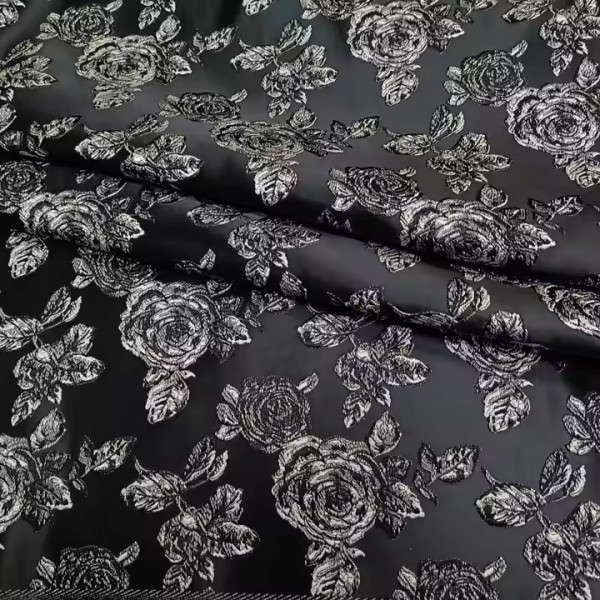 Factory Direct Wholesale 100% Polyester Custom Jacquard Fabrics Three Dimensional Rose Pattern Embos / 3