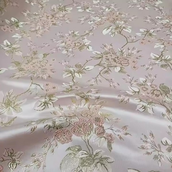 New fashion high quality yarn-dyed woven jacquard fabric full flower brocade fabric for garment luxu / 2