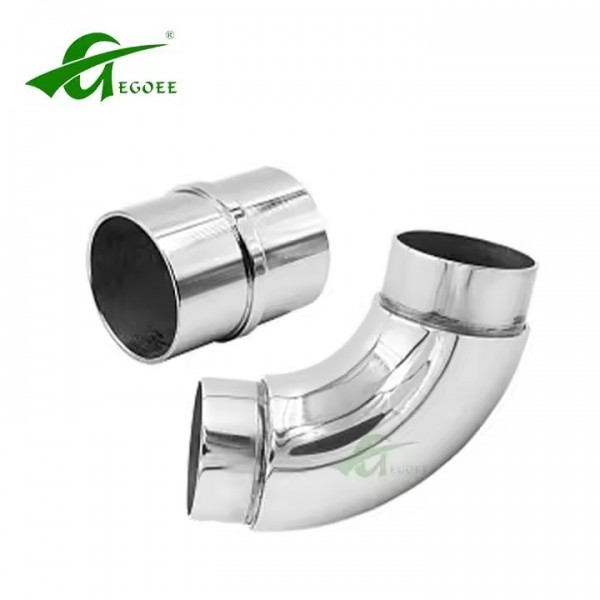 Stainless Steel Tube Connector 304/316 Handrail Fitting Casting Elbow Factory Customized Stair Deck  / 2