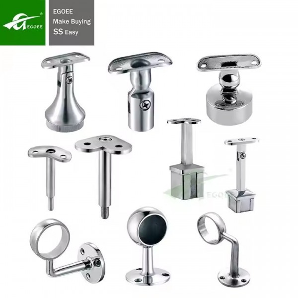 Stainless Steel Railing Accessories Factory Direct Sales Stair Handrail Tube Bracket Polished Custom / 2