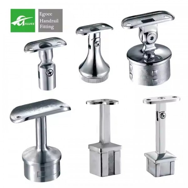 Factory Stainless Steel 304 Glass Handrail Fitting Bracket Wall Mounted Stair Balcony Railing Tube H / 2