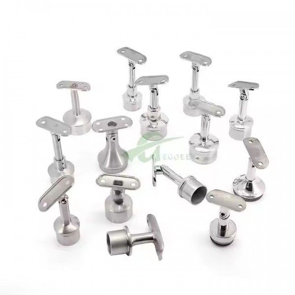 Factory Stainless Steel 304 Glass Handrail Fitting Bracket Wall Mounted Stair Balcony Railing Tube H / 3