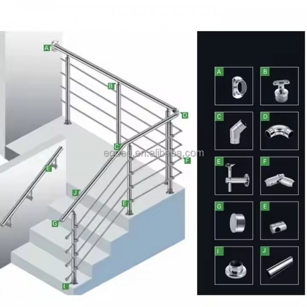 One-Stop Supplier of Stainless Steel Railing Accessories For Stair Balcony Glass Handrail Clamp 304  / 3