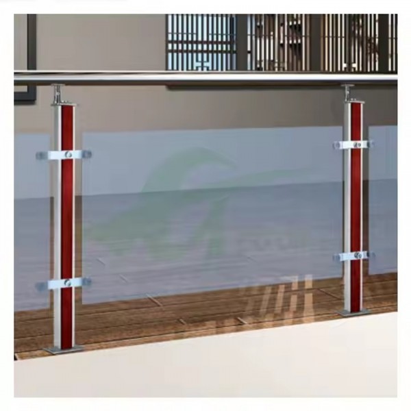 Modern stair railing balcony glass handrail stainless steel tube post accessories custom factory dir / 3