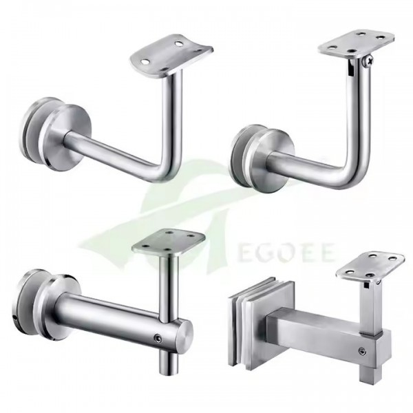 Factory wholesale custom stainless steel pipe bracket balcony stair handrail accessories 304/316 rai / 2