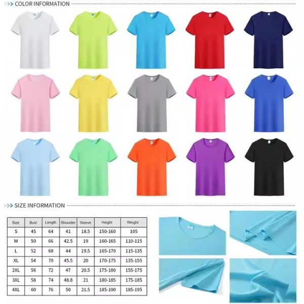 Sublimation Blank Tshirts Wholesale Promotional T-shirts 100% Polyester T Shirts Custom Tee Shirt Wh / 3