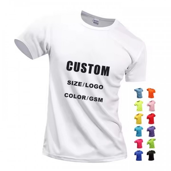 Dry Fit T Shirt 100% Polyester T Shirt Sublimation Blanks Tshirt With Logo Custom Logo Printed T Shi / 3