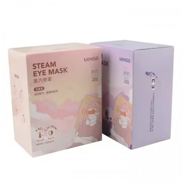Custom Printed Steam Eye Mask Paper Box Adhesive Tear Strips Packaging Box / 3