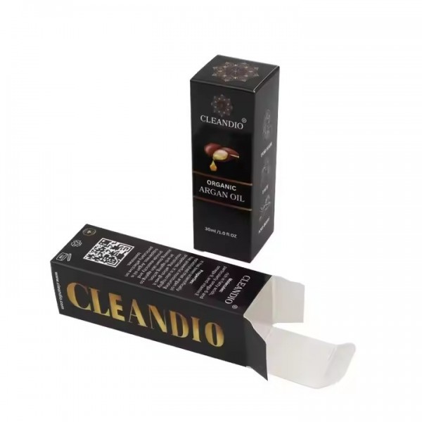 Personalized Custom Black Paper Card Box Printed Logo Beard Oil For Men Packaging Boxes / 3