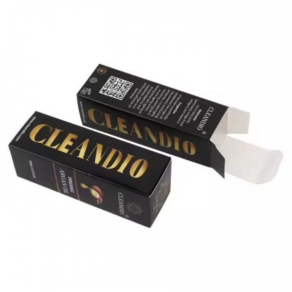 Personalized Custom Black Paper Card Box Printed Logo Beard Oil For Men Packaging Boxes / 2