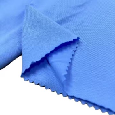 Cotton Spandex Jersey Solid Knitted Fabric Stretchy Blue for Girls T-Shirts Shirts or Skirts Plain S