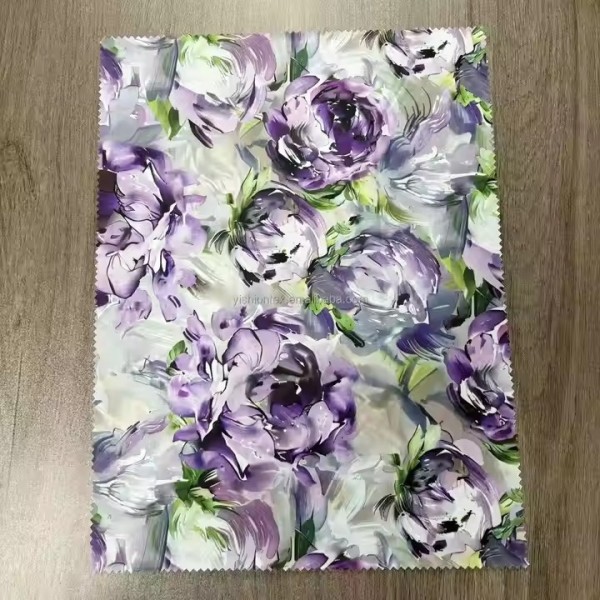 100% Polyester Stretch Jersey Knit Fabric Digital Printed Big Flower Designs for European Markets Sh / 3