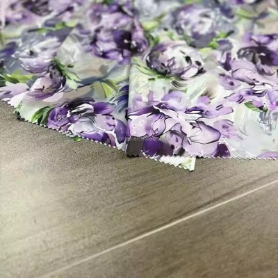 100% Polyester Stretch Jersey Knit Fabric Digital Printed Big Flower Designs for European Markets Sh