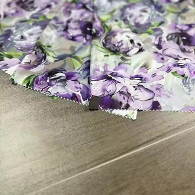 Polyester Stretch Jersey Knit Fabric Digital Printed Big Flower Designs For European Markets 100% Po