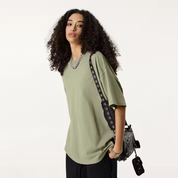 High Quality 235G Heavyweight Cotton Solid Color Cool Feeling T Shirt Streetwear Oversized Drop Shou / 3
