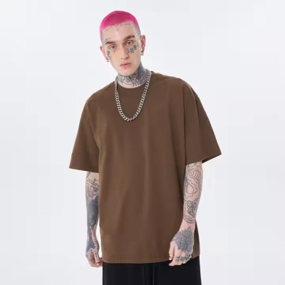 Custom 260G High Quality Heavyweight 100% Cotton T Shirt Streetwear Fashion Blank Oversized Drop Sho