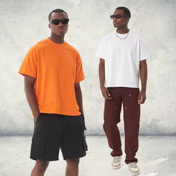 New Design Luxury Quality Cotton Loose Fit Little 240G Drop Shoulder Brand Blank Oversized Men' / 3