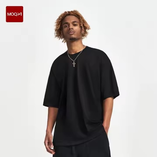 Manufacturers Wholesale Custom 100% Cotton High Quality Oversized Drop Shoulder Heavy Weight 240Gsm  / 2