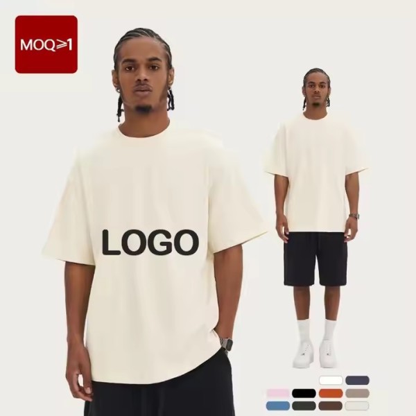 Spring and Summer New Design 240Grams 100% Cotton Custom Men's T Shirt Short Sleeve Solid Color / 3