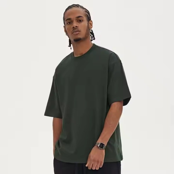Manufacturer Custom 100% Cotton 280G Heavyweight Plain Streetwear Oversized Solid Color Casual Short / 3