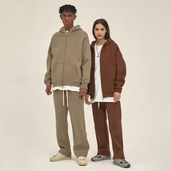 2023 New Men's Custom High-quality logo Cotton Hoodie Fashion Solid Color Male Fitness Jogging  / 2