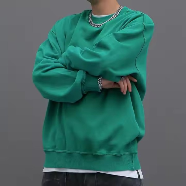 Custom Logo Batik Essential Black Xxxxl Street Wear Knit Acid Wash Pullover Embroidery Plus Size Men / 3