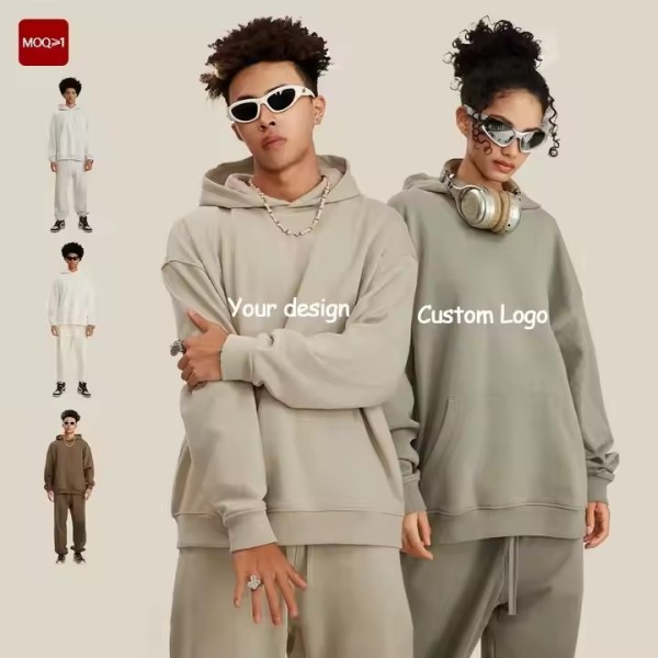 Custom Print Logo Unisex 445G Heavyweight Cotton Hoodie High Quality Blank Pullover Oversized Men� / 2