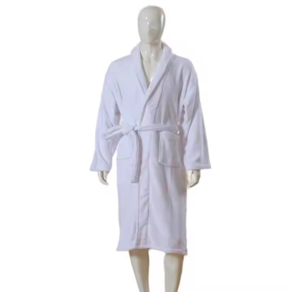White Cotton Bathrobe for Hotel Beach SPA Use Thickened Comfortable Velour with Terry Bath robe / 3