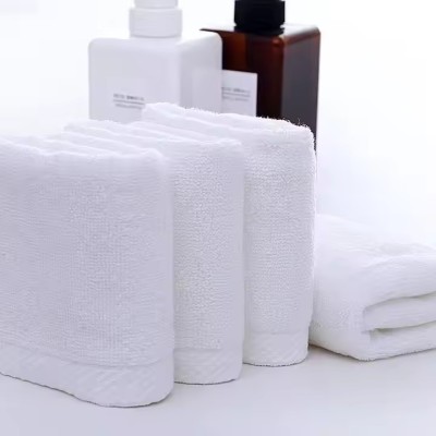 Plain White Bath Towel Set for Hotel Spa 100% Cotton Hotel Bath Towel