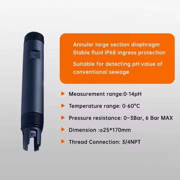 Factory Wholesale High Sensitivity pH Sensor for Water Treatment OEM Customized Support / 2