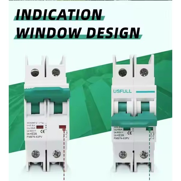 USFULL DC Circuit Breaker Mini Disjuntor FMB7N-PV 16A 25A 32A 40A 63A DC MCB / 2