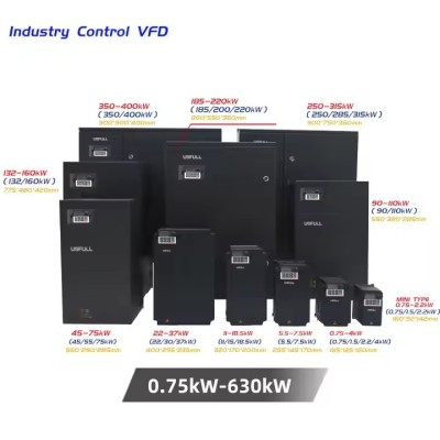 USFULL AC Drive Vfd Frequency Inverter 2.2kw 11kw 75kw Frequency Converter Variable Frequency Drive