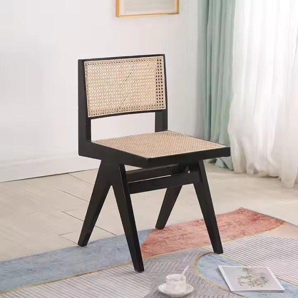European Oak Restaurant Dining Room Chair Wood Scandinavian Wooden Rattan Dining Chair for Coffee Sh / 2