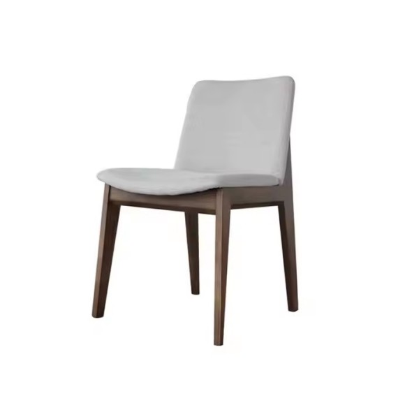 Nodic Modern Upholstered Dining Room Chair Solid Wood Frame Grey Fabric Velvet Dining Chair for Rest / 2