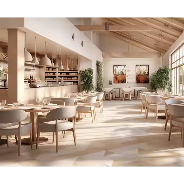 Restaurant Furniture Set Solid Wood Dining Table Commercial Furniture Set Cafe Furniture Set Wooden  / 3