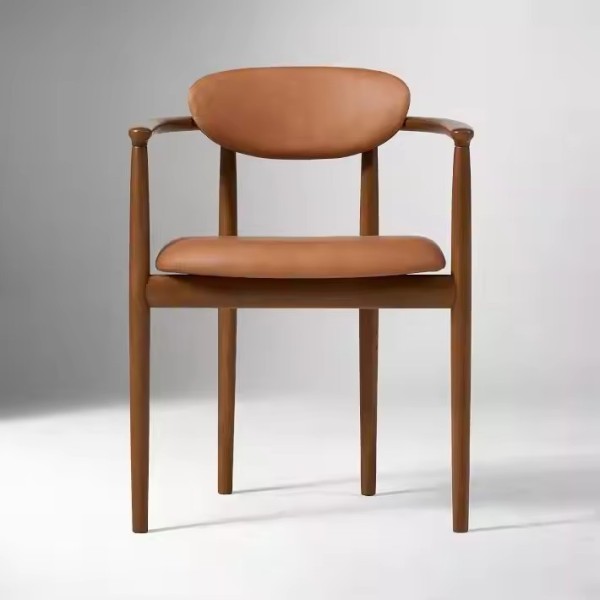 Nordic Luxury Modern PU Leather Dining Chair for Apartment Living Room Leisure Chair Restaurant Cafe / 2