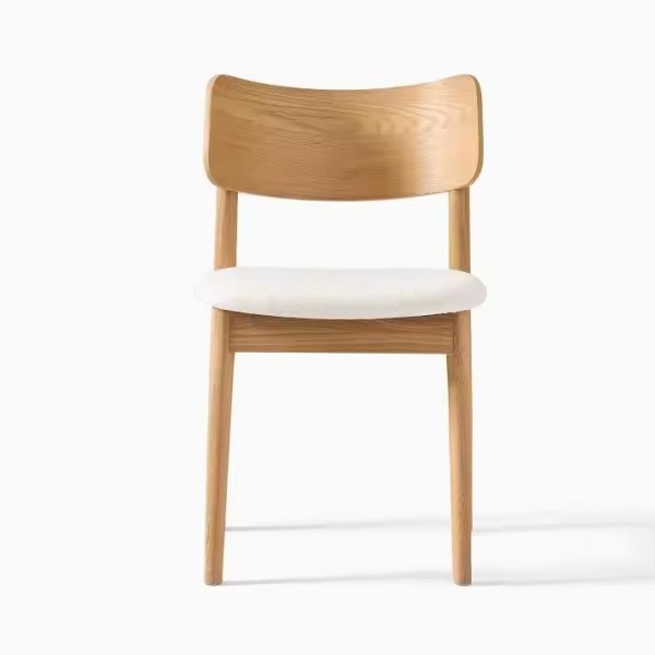 Modern Luxury Dining Room Chairs Wooden Base with Velvet Fabric and Leather Seat for Restaurant Cafe / 1