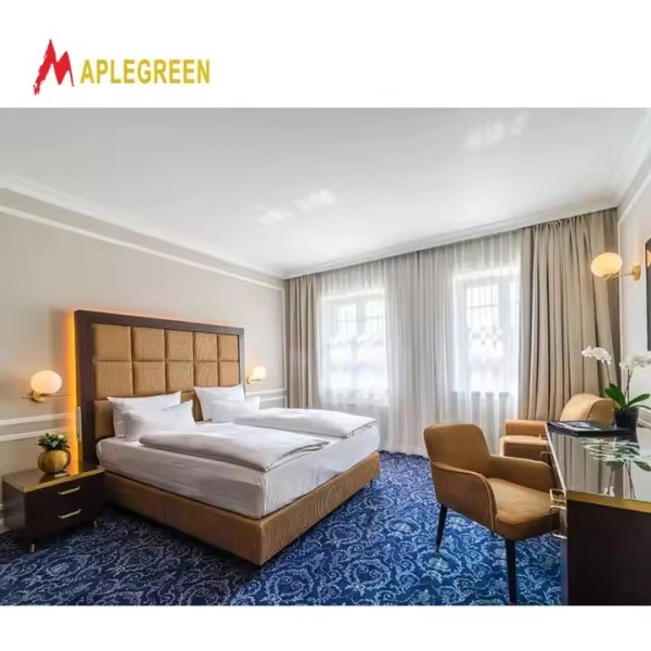 Super 8 by Wyndham High Headboard Luxury Hotel Bed Room Furniture king Size Bedroom Sets / 3