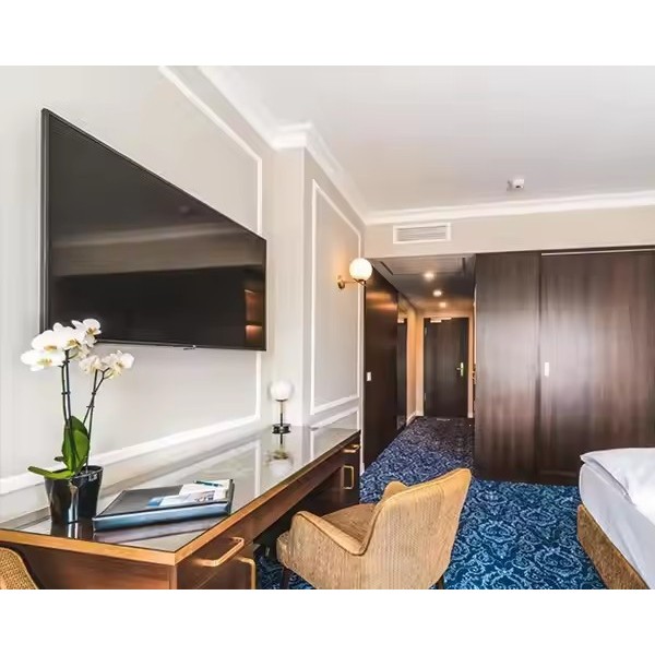 Super 8 by Wyndham High Headboard Luxury Hotel Bed Room Furniture king Size Bedroom Sets / 1