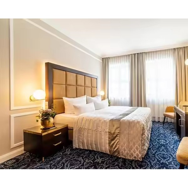 Super 8 by Wyndham High Headboard Luxury Hotel Bed Room Furniture king Size Bedroom Sets / 2