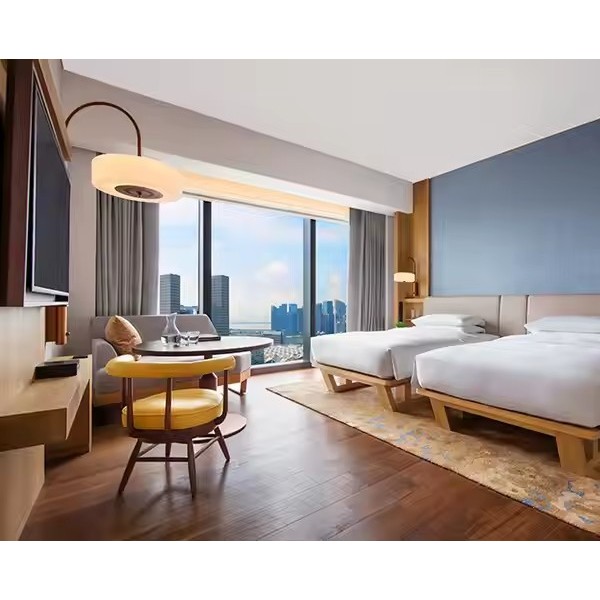 Wyndham Project 3 4 5 Star Luxury Hotel Bedroom Set Foshan Customized Contemporary Panel Wood Furnit / 3